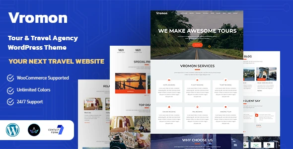 Vromon – Tour & Travel Agency WordPress Theme