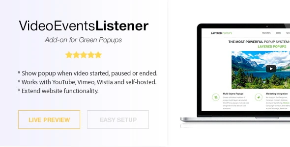 Video Events Listener – Green Popups Add-On